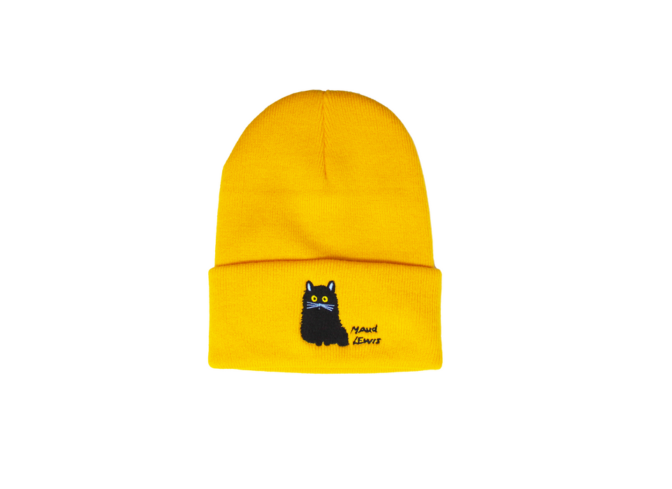 Maud Lewis Knit Hat with Embroidery Characters