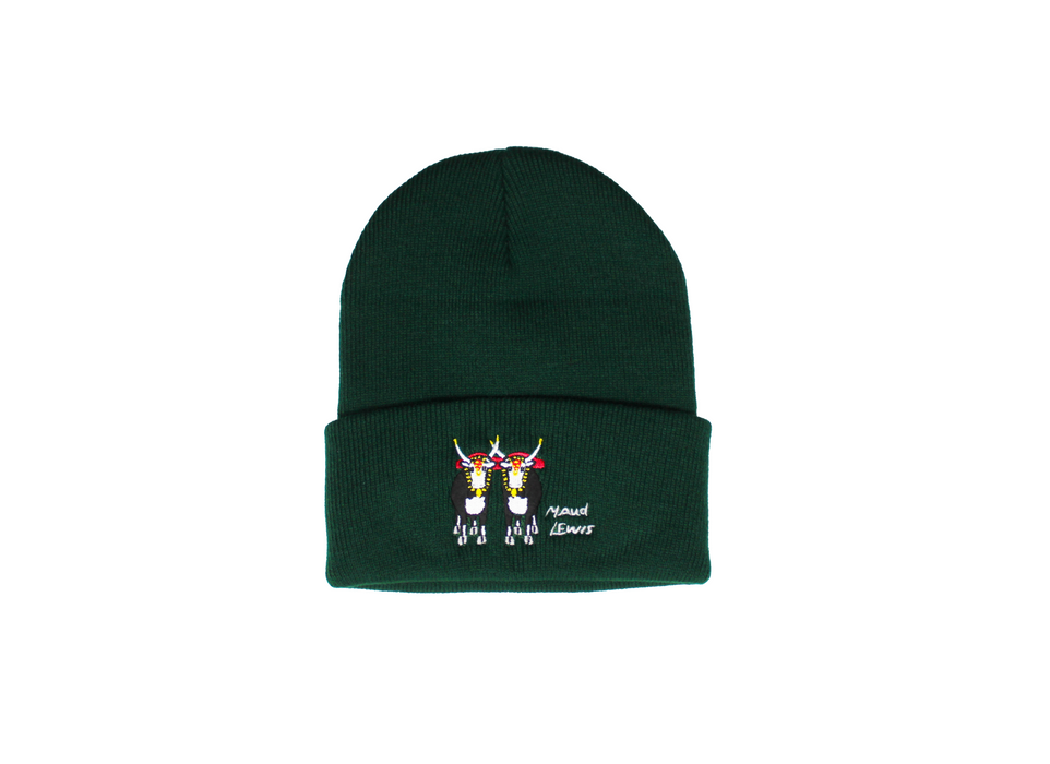 Maud Lewis Knit Hat with Embroidery Characters