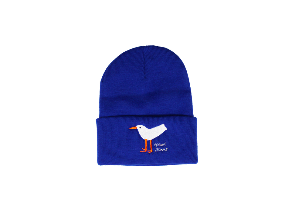 Maud Lewis Knit Hat with Embroidery Characters