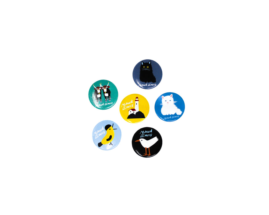 Maud Lewis Buttons - 1 3/4"