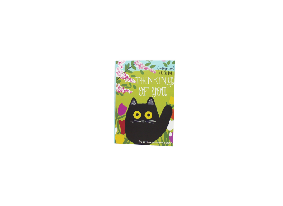 Maud Lewis Inspired Greeting Card Kits - Thinking of You (Three Black Cats)