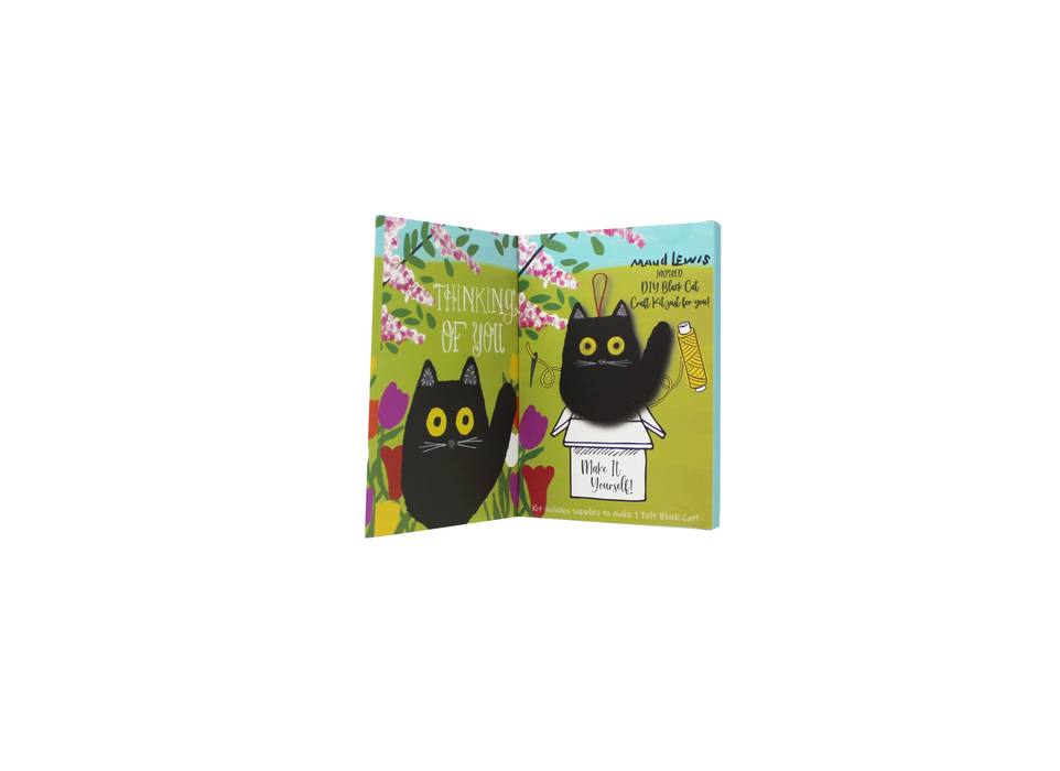 Maud Lewis Inspired Greeting Card Kits - Thinking of You (Three Black Cats)