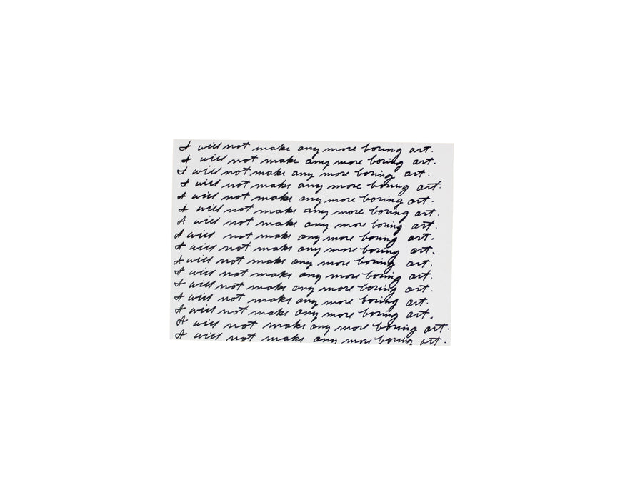 John Baldessari, I Will Not Make Any More Boring Art Postcard
