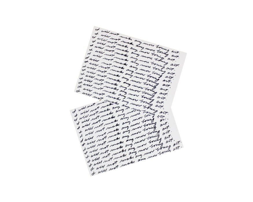 John Baldessari, I Will Not Make Any More Boring Art Postcard